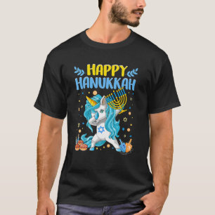 Happy Hanukkah Dabbing Jewish Unicorn Kids T-Shirt
