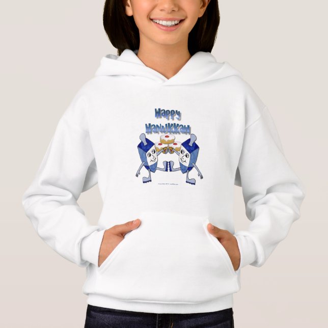 Happy Hanukkah Dancing Dreidels Jelly Doughnut (Front)