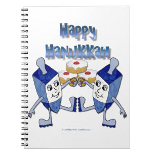Happy Hanukkah Dancing Dreidels Jelly Doughnut Notebook