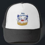 Happy Hanukkah Dancing Dreidels Jelly Doughnut Trucker Hat<br><div class="desc">You are viewing The Lee Hiller Design Collection. Apparel,  Gifts & Collectibles Lee Hiller Photography or Digital Art Collection. You can view her Nature photography at http://HikeOurPlanet.com/ and follow her hiking blog within Hot Springs National Park.</div>