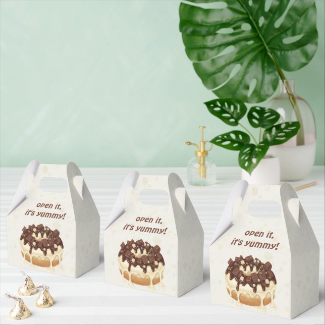 "Happy Hanukkah" Donut – Modern Illustration Style Favour Box (Multiple)