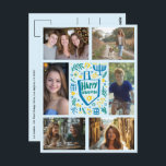 HAPPY HANUKKAH Doodle CUSTOM 6 PHOTO Holiday Postcard<br><div class="desc">Hope you like this holiday design. Click "personalise" to edit and add your own photos and text to the front and back. Check my shop for more matching items like stickers, mugs, towels, wrapping paper as well as other holiday patterns. Thanks for shopping with me! if you'd like something custom...</div>