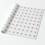 Happy Hanukkah Dreidels and Stars Wrapping Paper<br><div class="desc">A fun and festive Hanukkah design with colourful dreidels and stars. A  modern ,  non-traditional ,  design and pattern with stylised dreidels and Star of David geometric shapes.</div>