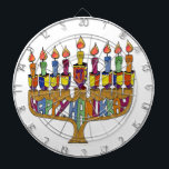 Happy Hanukkah Dreidels Menorah Dartboard<br><div class="desc">You are viewing The Lee Hiller Design Collection. Apparel,  Gifts & Collectibles Lee Hiller Photography or Digital Art Collection. You can view her Nature photography at http://HikeOurPlanet.com/ and follow her hiking blog within Hot Springs National Park.</div>