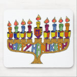 Happy Hanukkah Dreidels Menorah Mouse Pad<br><div class="desc">You are viewing The Lee Hiller Design Collection. Apparel,  Gifts & Collectibles Lee Hiller Photography or Digital Art Collection. You can view her Nature photography at http://HikeOurPlanet.com/ and follow her hiking blog within Hot Springs National Park.</div>