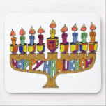 Happy Hanukkah Dreidels Menorah Mouse Pad<br><div class="desc">You are viewing The Lee Hiller Design Collection. Apparel,  Gifts & Collectibles Lee Hiller Photography or Digital Art Collection. You can view her Nature photography at http://HikeOurPlanet.com/ and follow her hiking blog within Hot Springs National Park.</div>