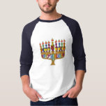 Happy Hanukkah Dreidels Menorah T-Shirt<br><div class="desc">You are viewing The Lee Hiller Design Collection. Apparel,  Gifts & Collectibles Lee Hiller Photography or Digital Art Collection. You can view her Nature photography at http://HikeOurPlanet.com/ and follow her hiking blog within Hot Springs National Park.</div>