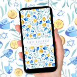 Happy Hanukkah Driedel Watercolor Tree-Free Card<br><div class="desc">Customise this digital Hanukkah ecard by adding your own text over the cute background on both the front and back side. Perfect dimensions for viewing on a phone screen when you email it to friends and family. FULLY CUSTOMIZABLE! Click on “Personalise” above to edit the text. Click "edit using design...</div>