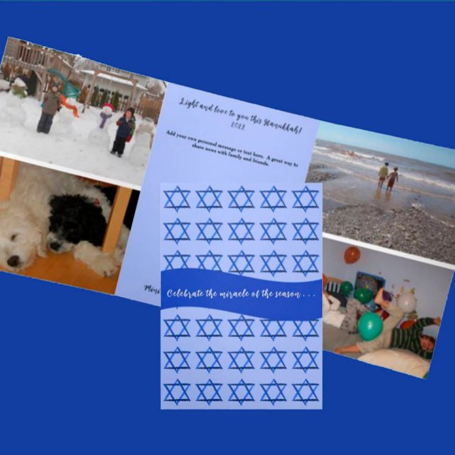 Happy Hanukkah Editable Celebrate Miracle of Light Tri-Fold Announcement (Creator Uploaded)