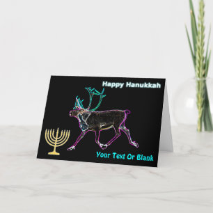 Happy Hanukkah - Electric Caribou Holiday Card