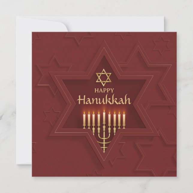 Happy Hanukkah Elegant Holiday Card (Front)