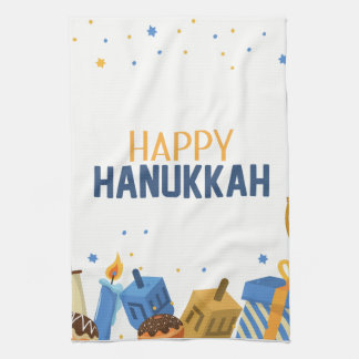 Happy Hanukkah Entertaining Tea Towel