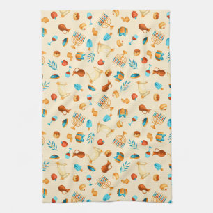 Happy Hanukkah Entertaining Tea Towel