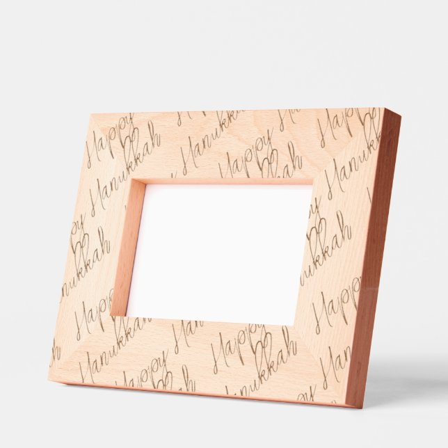 Happy Hanukkah Etched Wood Typography Timeless  Frames (Left)