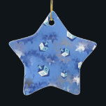 Happy Hanukkah Falling Star and Dreidels Ceramic Tree Decoration<br><div class="desc">You are viewing The Lee Hiller Design Collection. Apparel,  Gifts & Collectibles Lee Hiller Photography or Digital Art Collection. You can view her Nature photography at http://HikeOurPlanet.com/ and follow her hiking blog within Hot Springs National Park.</div>