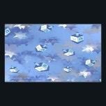 Happy Hanukkah Falling Star and Dreidels Rectangular Sticker<br><div class="desc">You are viewing The Lee Hiller Design Collection. Apparel,  Gifts & Collectibles Lee Hiller Photography or Digital Art Collection. You can view her Nature photography at http://HikeOurPlanet.com/ and follow her hiking blog within Hot Springs National Park.</div>