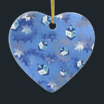 Happy Hanukkah Falling Stars and Dreidels Ceramic Tree Decoration<br><div class="desc">You are viewing The Lee Hiller Design Collection. Apparel,  Gifts & Collectibles Lee Hiller Photography or Digital Art Collection. You can view her Nature photography at http://HikeOurPlanet.com/ and follow her hiking blog within Hot Springs National Park.</div>