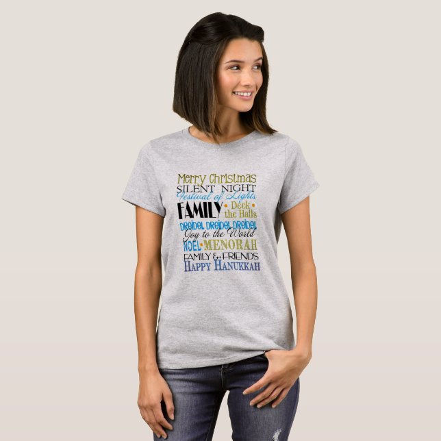 Happy Hanukkah Family And Friends T-Shirt (Front Full)