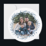 Happy Hanukkah Festival of Light Blue Wreath Photo Holiday Card<br><div class="desc">Happy Hanukkah Festival of Light Blue Wreath Photo flat holiday card from Ricaso - a stunning watercolor blue wreath photo frame design, the blue and white are not over powering leaving your photograph the centre of attention - the delicate text on the back gives this card a sophisticated feel -...</div>