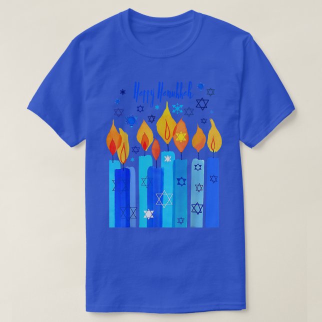 Happy Hanukkah Festival Of Light Star Of David  T-Shirt (Design Front)