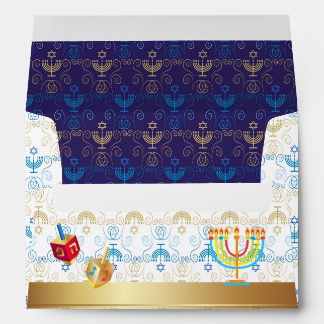 Happy Hanukkah Festival of Lights Envelope (Back (Bottom))