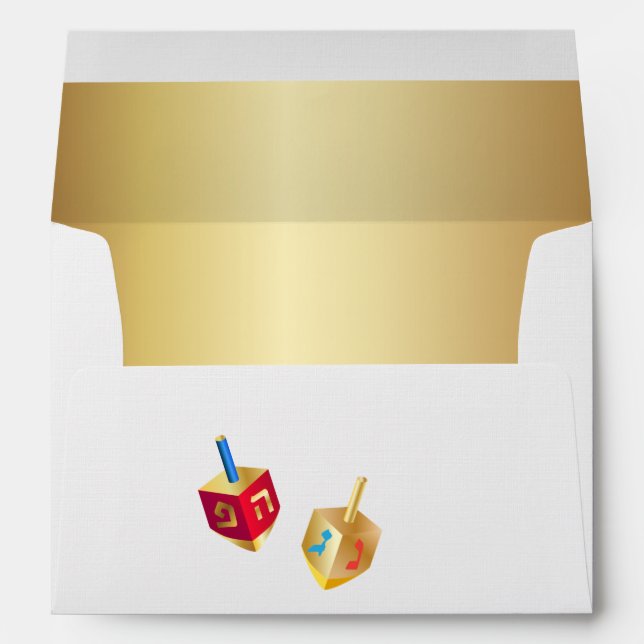 Happy Hanukkah Festival of Lights Gold Envelope (Back (Bottom))