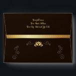 Happy Hanukkah Festival of Lights Gold Luxury  Envelope<br><div class="desc">Gold & Black Luxury Envelope Happy Hanukkah Festival of Lights. Beautiful Jewish Holiday Envelope for Greeting Card. Jewish Holiday Hanukkah Bokeh lights background with traditional Chanukah symbols - wooden dreidels (spinning top), doughnuts, menorah, candles, star of David and glowing lights wallpaper pattern. Hanukkah Festival Decoration. Jerusalem, Israel. Invitations & Stationery,...</div>