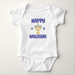 Happy Hanukkah Festival Of Lights Menorah Baby Bodysuit<br><div class="desc">This cute babys first hanukkah menorah design makes a great gift idea for your little one's 1st Hanukkah,  with Happy Hanukkah quote</div>