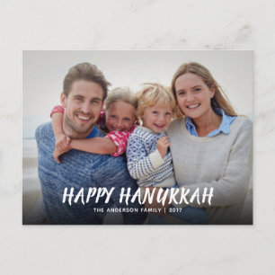 Happy Hanukkah Festival of Lights Photo Invite Postcard