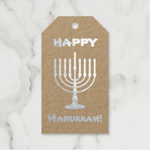 Happy Hanukkah Foil Gift Tags