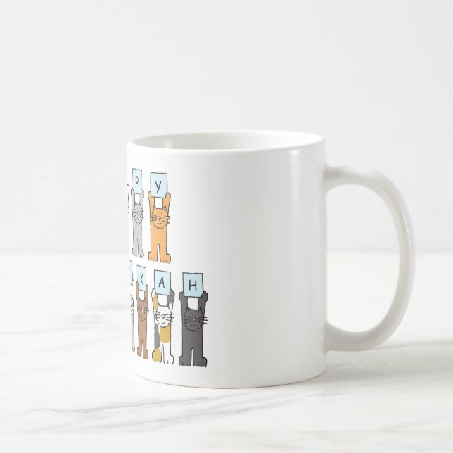 Happy Hanukkah for Cat Lover. Coffee Mug (Right)