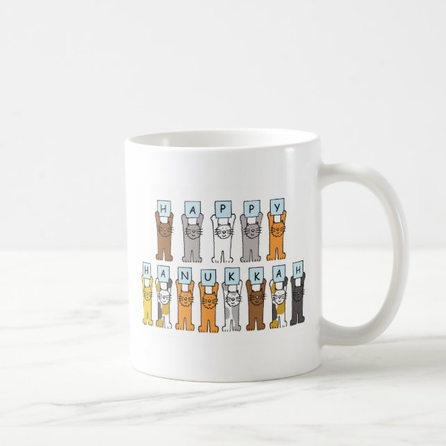 Happy Hanukkah for Cat Lover. Coffee Mug (Right)