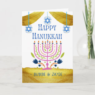 Happy Hanukkah for Grandparents Customise Card
