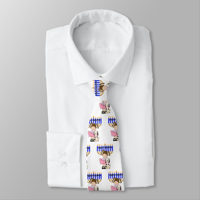 Happy Hanukkah Friends Tie (Tied)