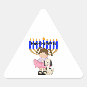 Happy Hanukkah Friends Triangle Sticker