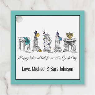 Happy Hanukkah from New York City NYC Chanukah Favour Tags