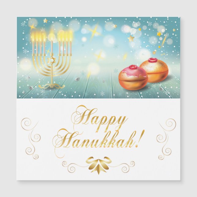 Happy Hanukkah Frstival festive decoration magnet (Front)