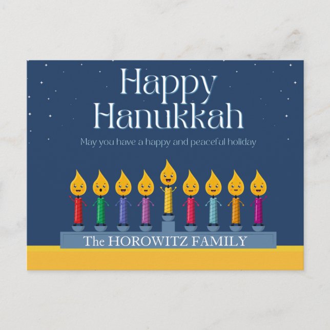 Happy Hanukkah Funny Postcard (Front)