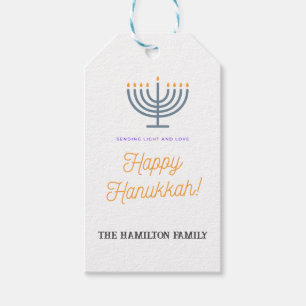 Happy Hanukkah Gift Tag - customize the name