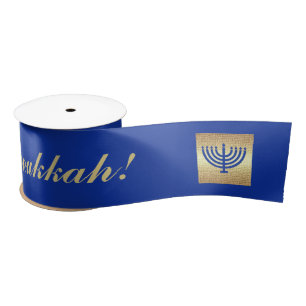 Happy Hanukkah. Gift Wrapping Satin Ribbons Ribbon