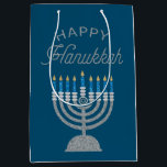 Happy Hanukkah Glitter Medium Gift Bag<br><div class="desc">Hanukkah 2022 will begin in the evening of Sunday 18 December and ends in the evening of Monday 26 December</div>