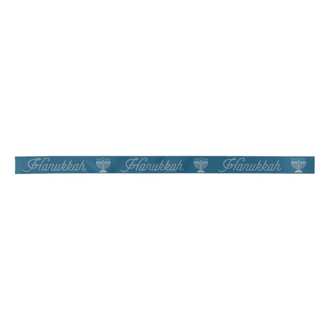Happy Hanukkah Glitter Satin Ribbon (Front)