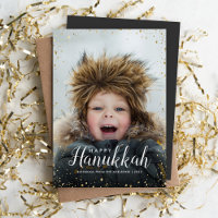 Happy Hanukkah | Glitz Faux Glitter Photo Overlay