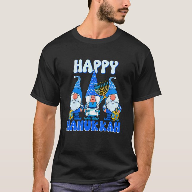 Happy Hanukkah Gnomes Jewish Gnome Chanukah T-Shirt (Front)