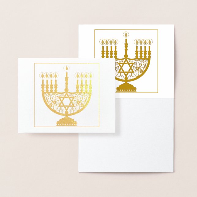 HAPPY HANUKKAH Gold Foil Card (Display)