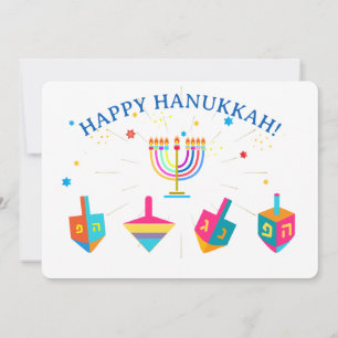 Happy Hanukkah Gold Menorah Jewish Holiday Card