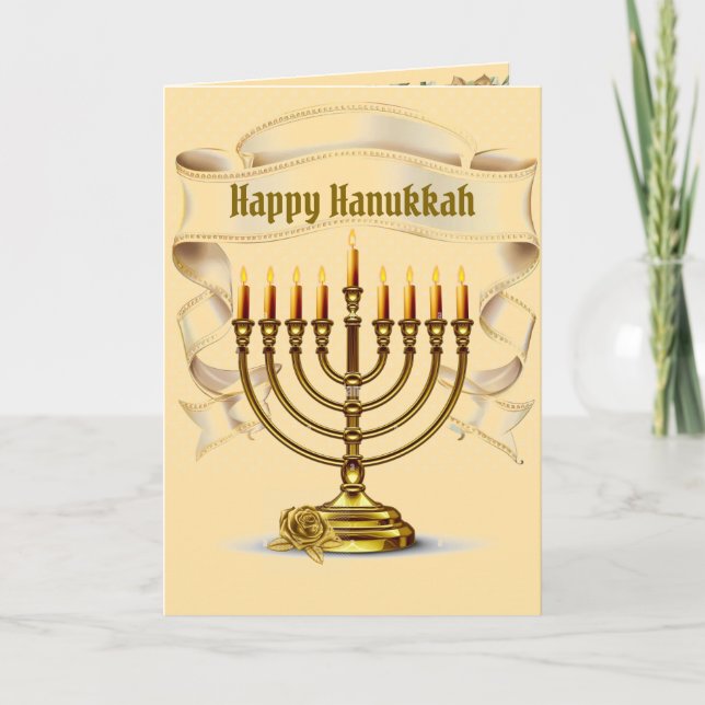 Happy Hanukkah Greeting Card  (Front)