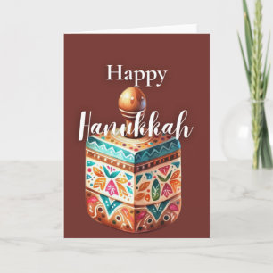 Happy Hanukkah Greeting Card - Dreidel