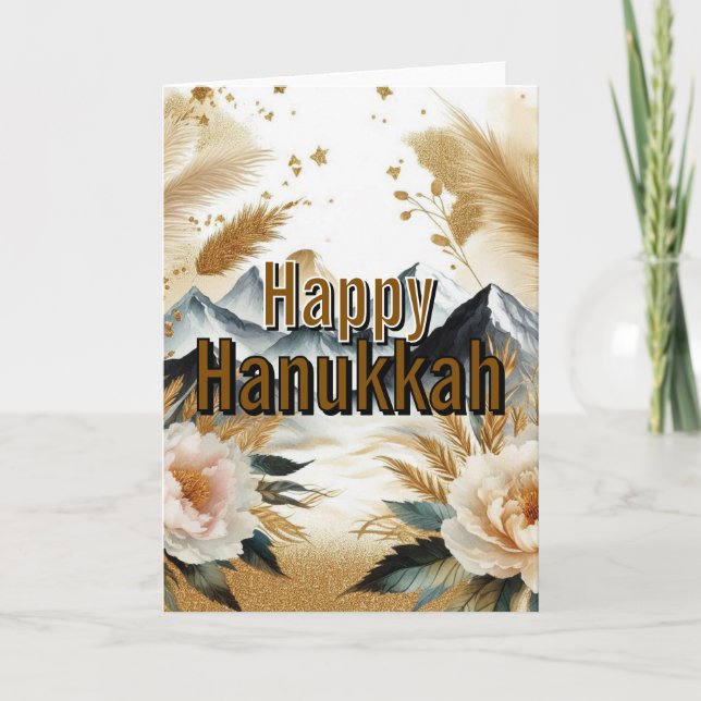 Happy Hanukkah Greeting Card - Modern Simple Cute (Front)