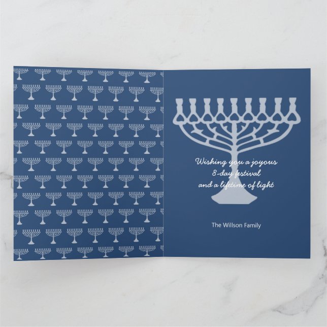Happy Hanukkah Greetings Card (Inside)